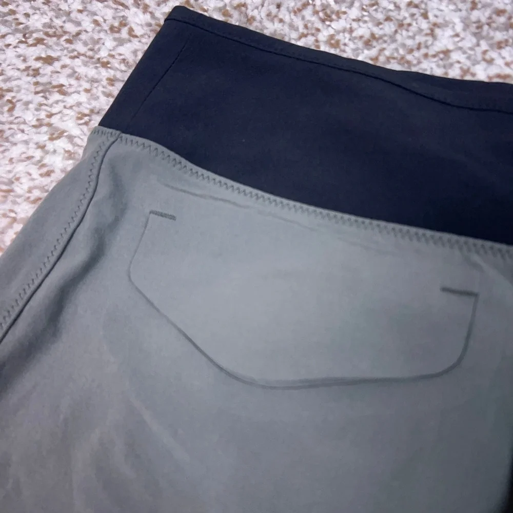 Athleta Board Shorts Womens 10T Grey Black Swim Surf Lace Up Pockets Active